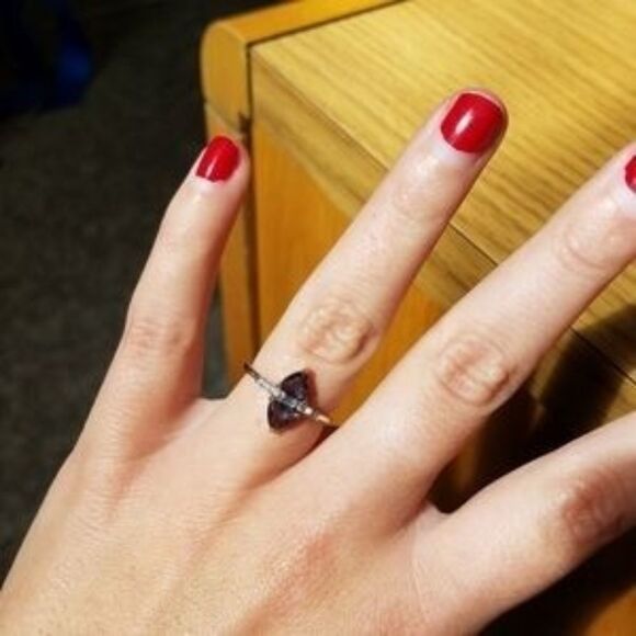 Blue Resin Rhinestone Clear Crystal Vintage Silver Statement Ring - Picture 4 of 8